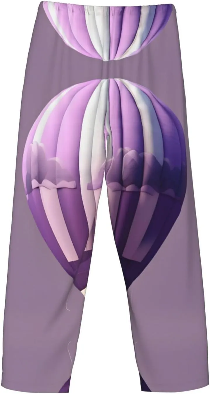 Hot Air Balloon Print Cozy Men'S Sleep Pants,Pajama Pants For Men,Lounge Pants Men,Soft Breathable Pj Pants