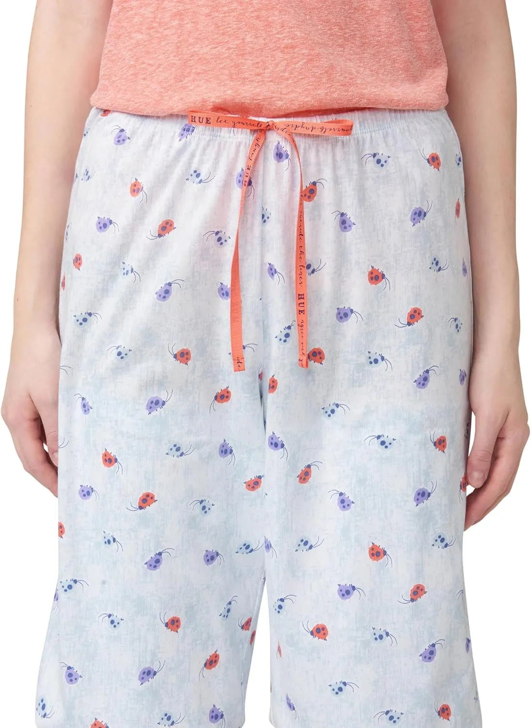 HUE Women's Spring Pajama Separates Soft Whimsical Print Flowers, Animals, Garden Themed Pjs, Cocktails