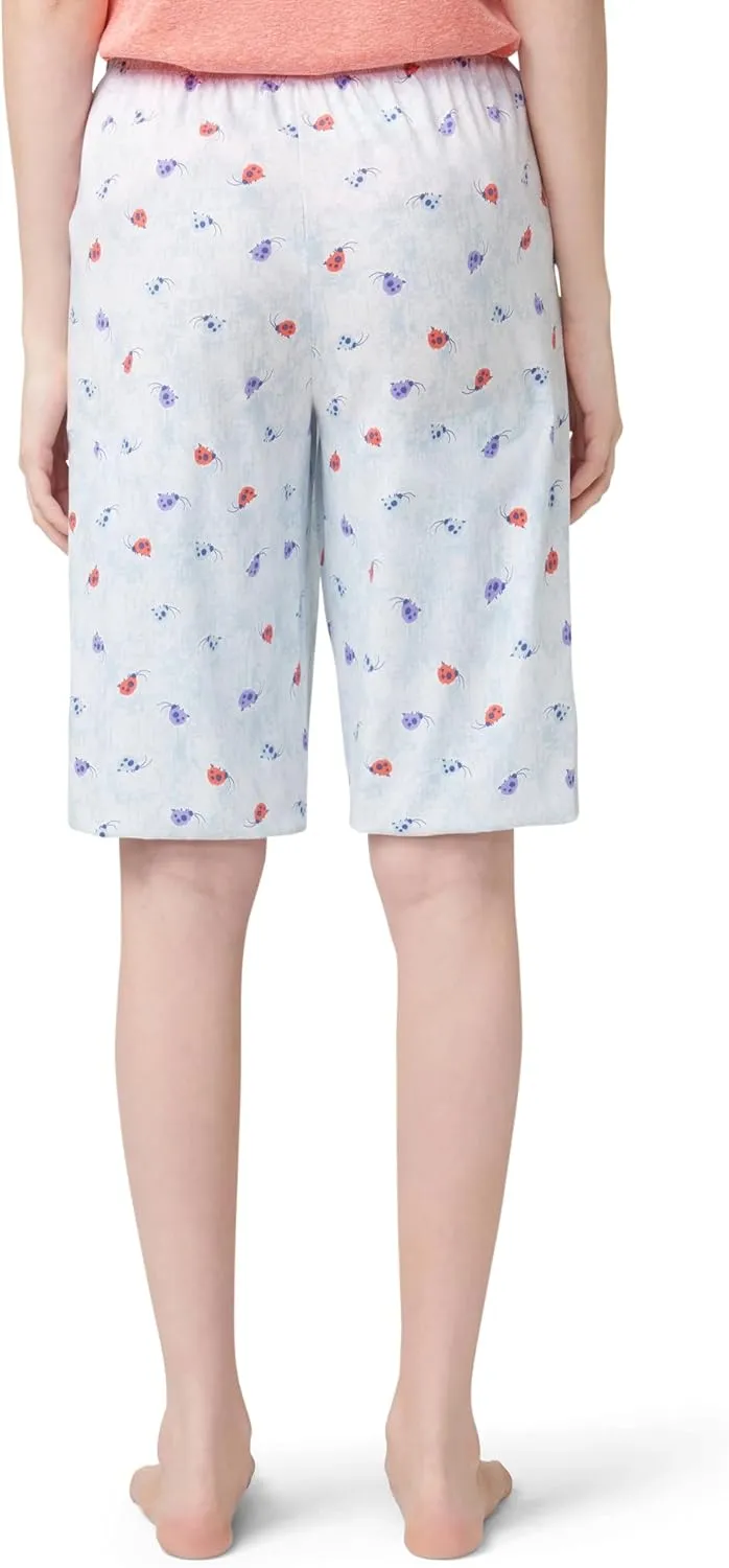 HUE Women's Spring Pajama Separates Soft Whimsical Print Flowers, Animals, Garden Themed Pjs, Cocktails