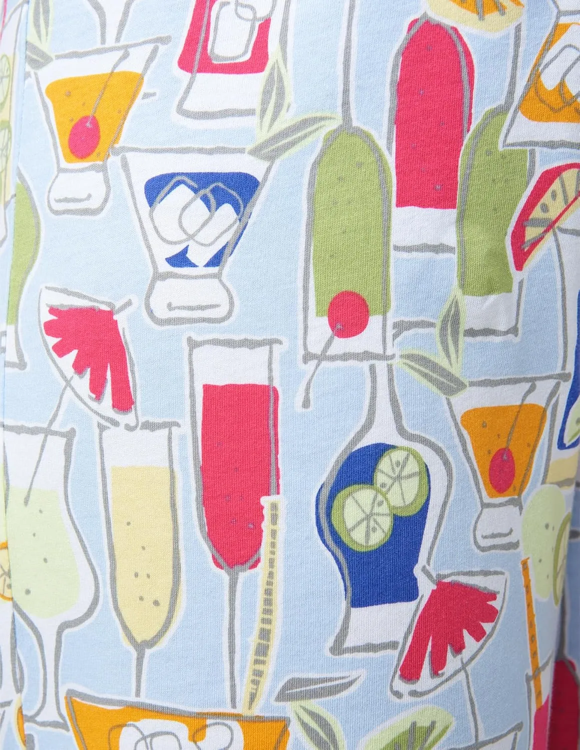 HUE Women's Summer Vacation Pajama Separates, Soft, Whimsical Print Pjs with Tropical Beach Themes, Flip Flops, Cocktails