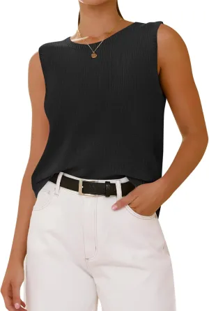 Imily Bela Womens Sleeveless Sweater Vest 2025 Casual Summer Crew Neck Knit Sweater Lightweight Pullover Tank Top