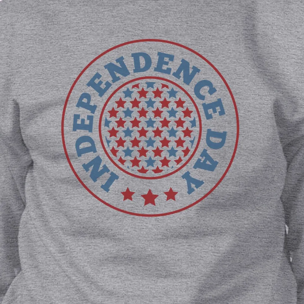 Independence Day Unisex Graphic Sweatshirt Grey Crewneck Pullover