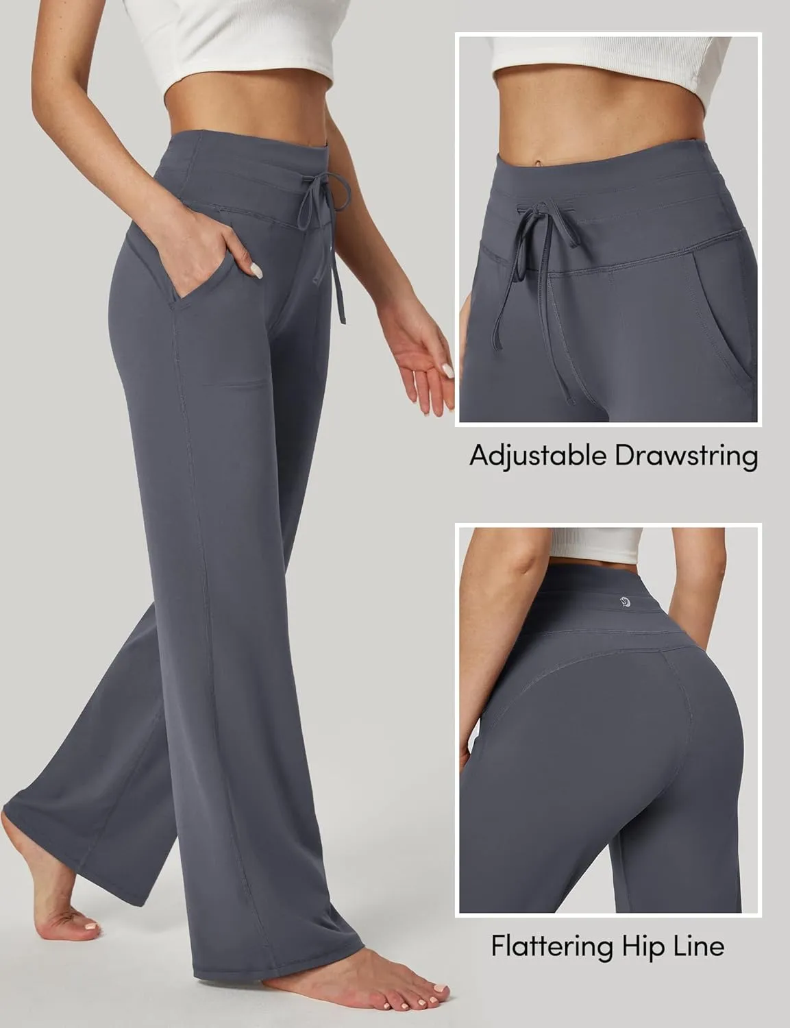 IUGA Wide Leg Yoga Pants for Women Sweatpants with Pockets Yoga Pants Flare Lounge Pants Loose High Waist Comfy Workout Dance