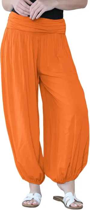Janisramone Women Italian Baggy Harem Alibaba Pant Trousers, Summer Pants for Women, Yoga Harem Pants for Women