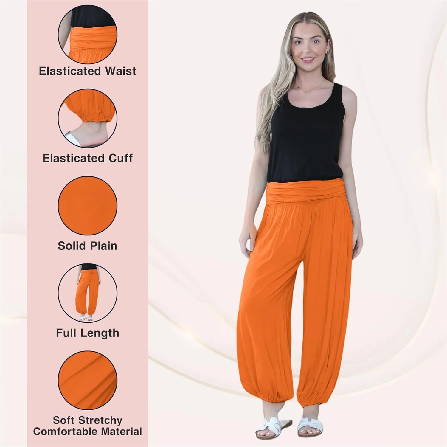 Janisramone Women Italian Baggy Harem Alibaba Pant Trousers, Summer Pants for Women, Yoga Harem Pants for Women