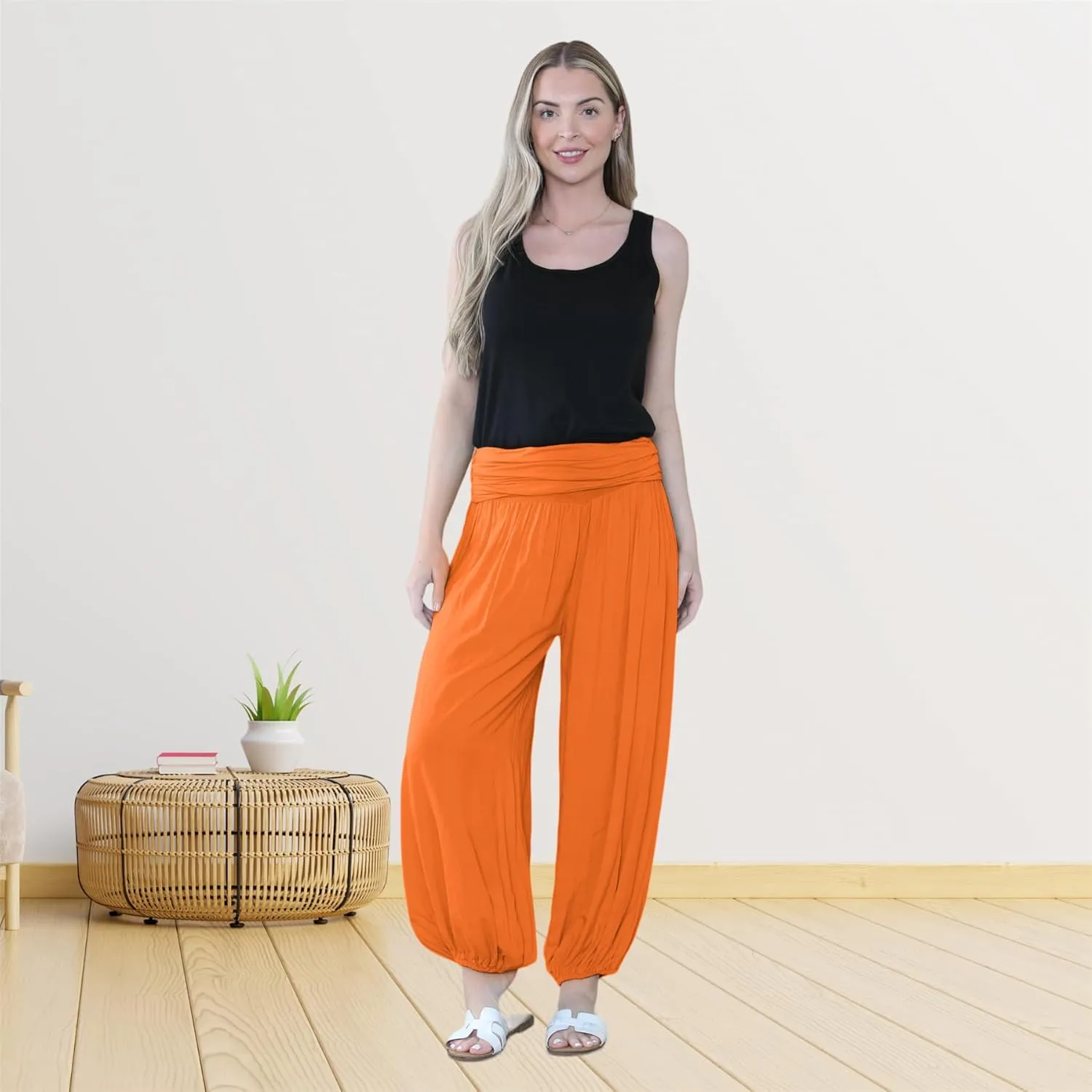 Janisramone Women Italian Baggy Harem Alibaba Pant Trousers, Summer Pants for Women, Yoga Harem Pants for Women