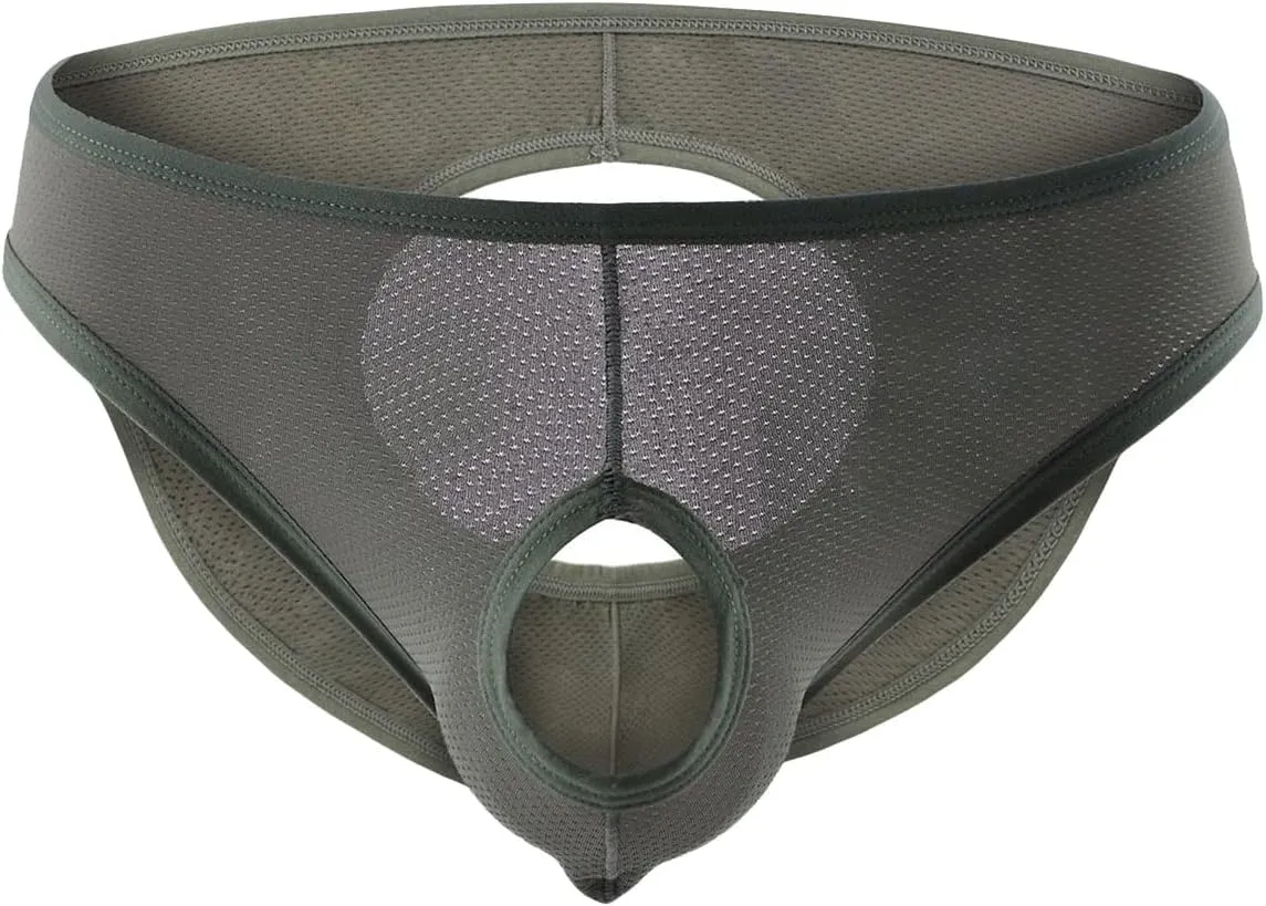 JEShifangjiusu Men'S Low Rise Hollow Out Jockstrap G-String Thong Bulge Pouch Underwear Briefs Soft Breathable Underpants