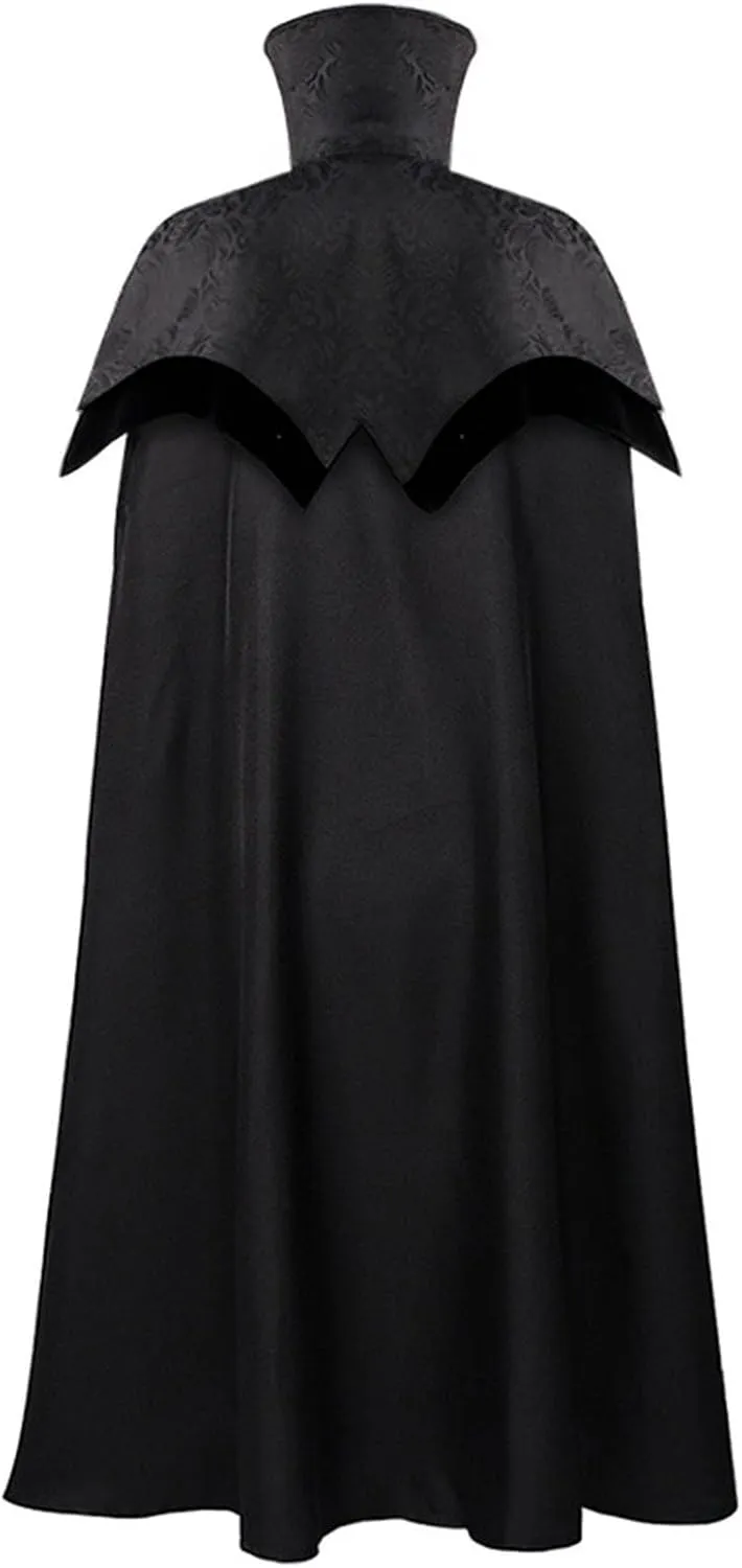 JOAU Black and Red Halloween Cape Medieval Renaissance Gothic Cloak Costume Unisex Capes for Adults Christmas Party Cosplay