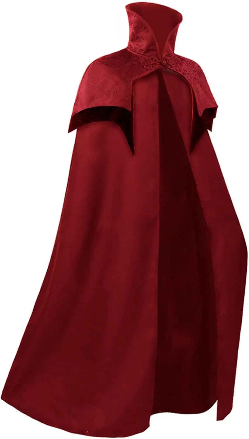 JOAU Black and Red Halloween Cape Medieval Renaissance Gothic Cloak Costume Unisex Capes for Adults Christmas Party Cosplay