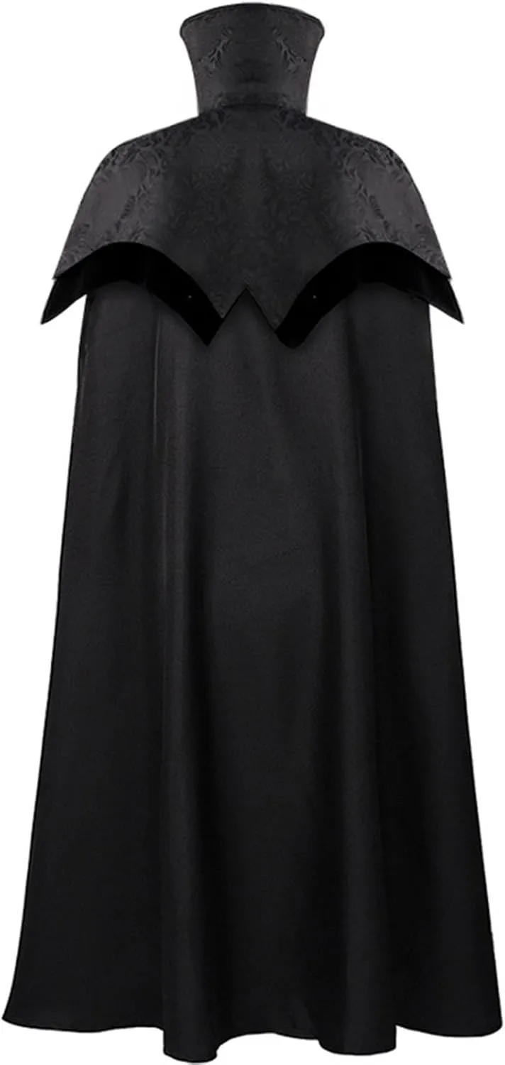 JOAU Black and Red Halloween Cape Medieval Renaissance Gothic Cloak Costume Unisex Capes for Adults Christmas Party Cosplay