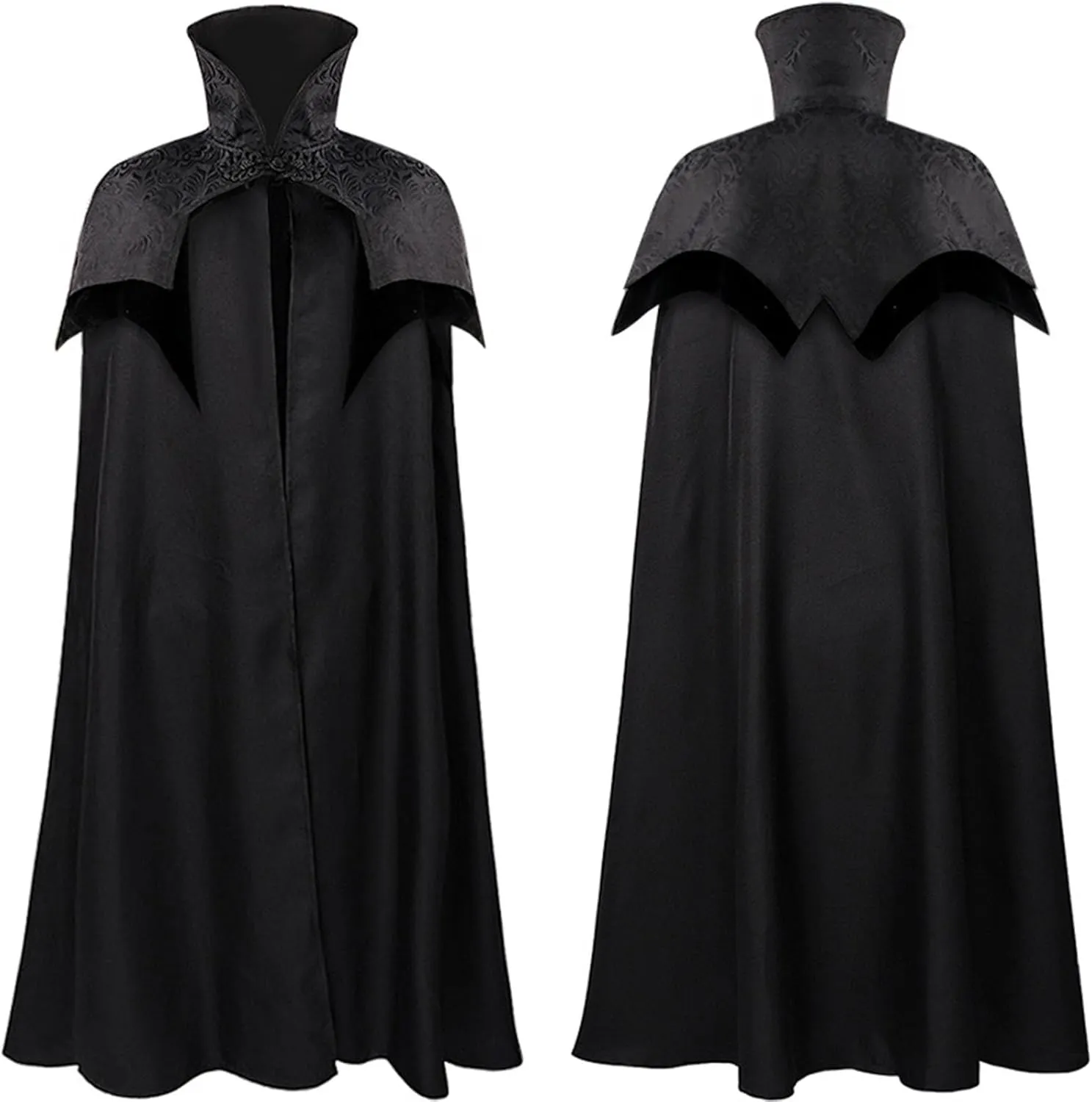 JOAU Black and Red Halloween Cape Medieval Renaissance Gothic Cloak Costume Unisex Capes for Adults Christmas Party Cosplay