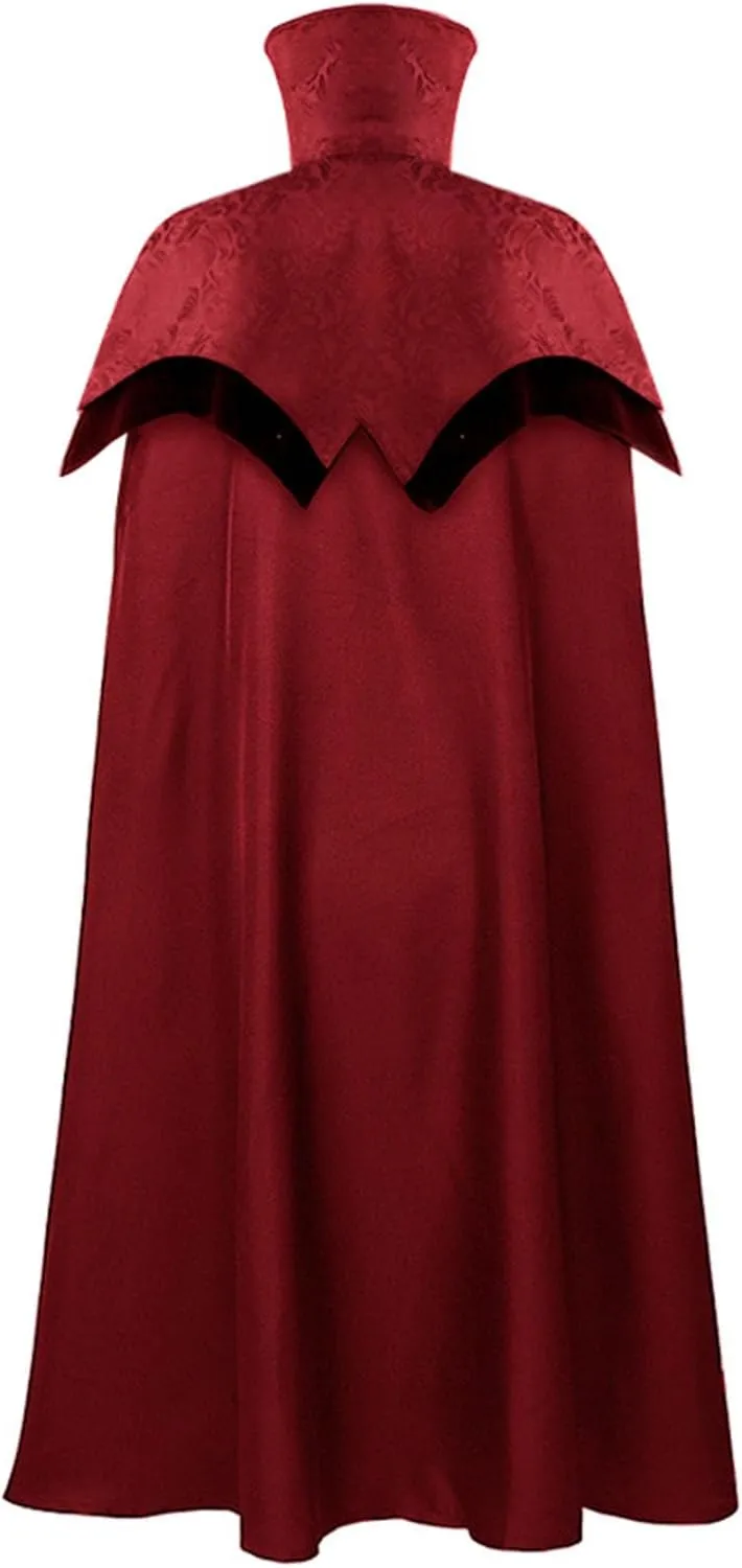 JOAU Black and Red Halloween Cape Medieval Renaissance Gothic Cloak Costume Unisex Capes for Adults Christmas Party Cosplay