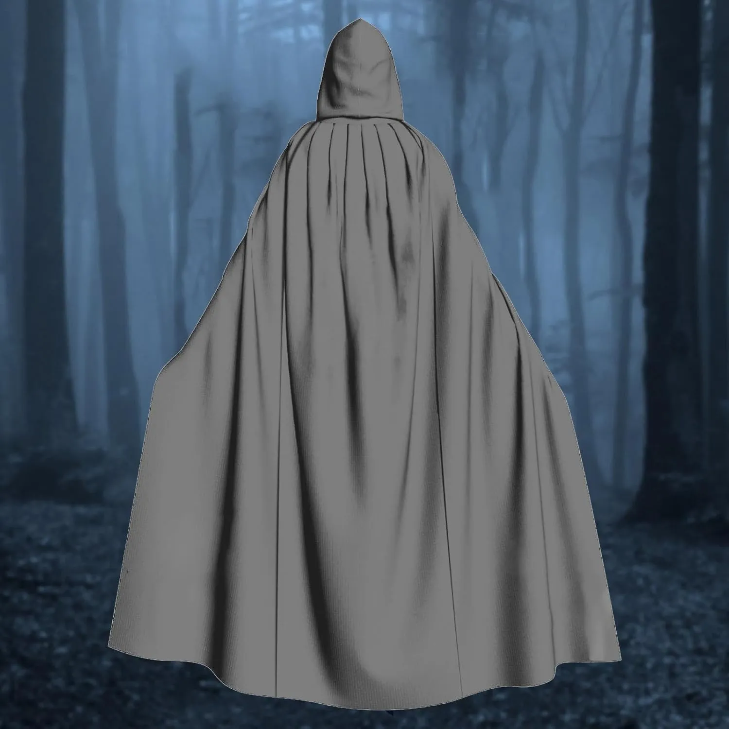 JOAU Halloween Hooded Robe Cloak for Adult Men Women Christmas Full Length Drawstring Hooded Cape Roleplay Cosplay Costumes