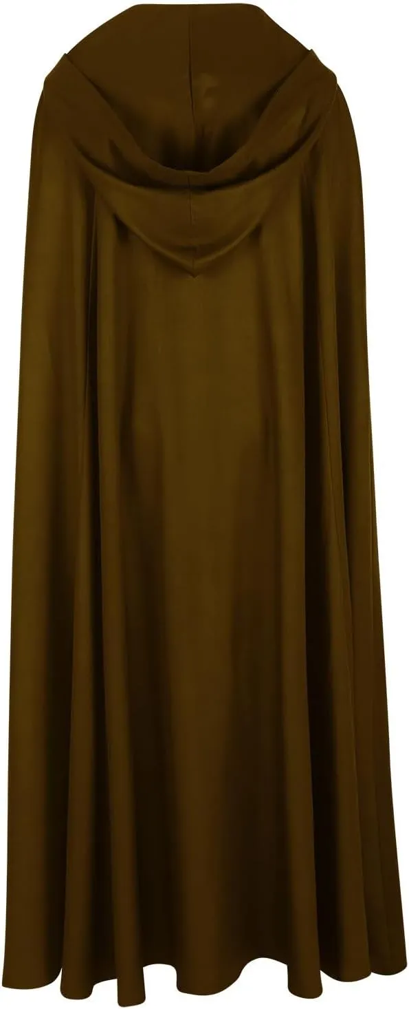 JOAU Women Medieval Cloak Renaissance Hooded Cloak Vintage Gothic Open Front Poncho Witch Cape Halloween Cosplay Costumes