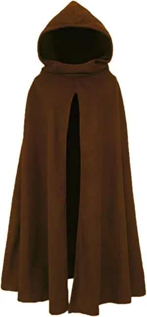 JOAU Women's Gothic Hooded Open Front Poncho Medieval Renaissance Witch Cape Halloween Cosplay Costumes Outerwear Cloak