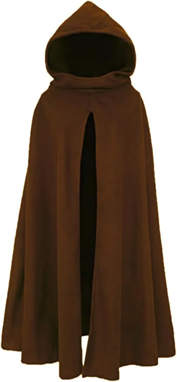 JOAU Women's Gothic Hooded Open Front Poncho Medieval Renaissance Witch Cape Halloween Cosplay Costumes Outerwear Cloak