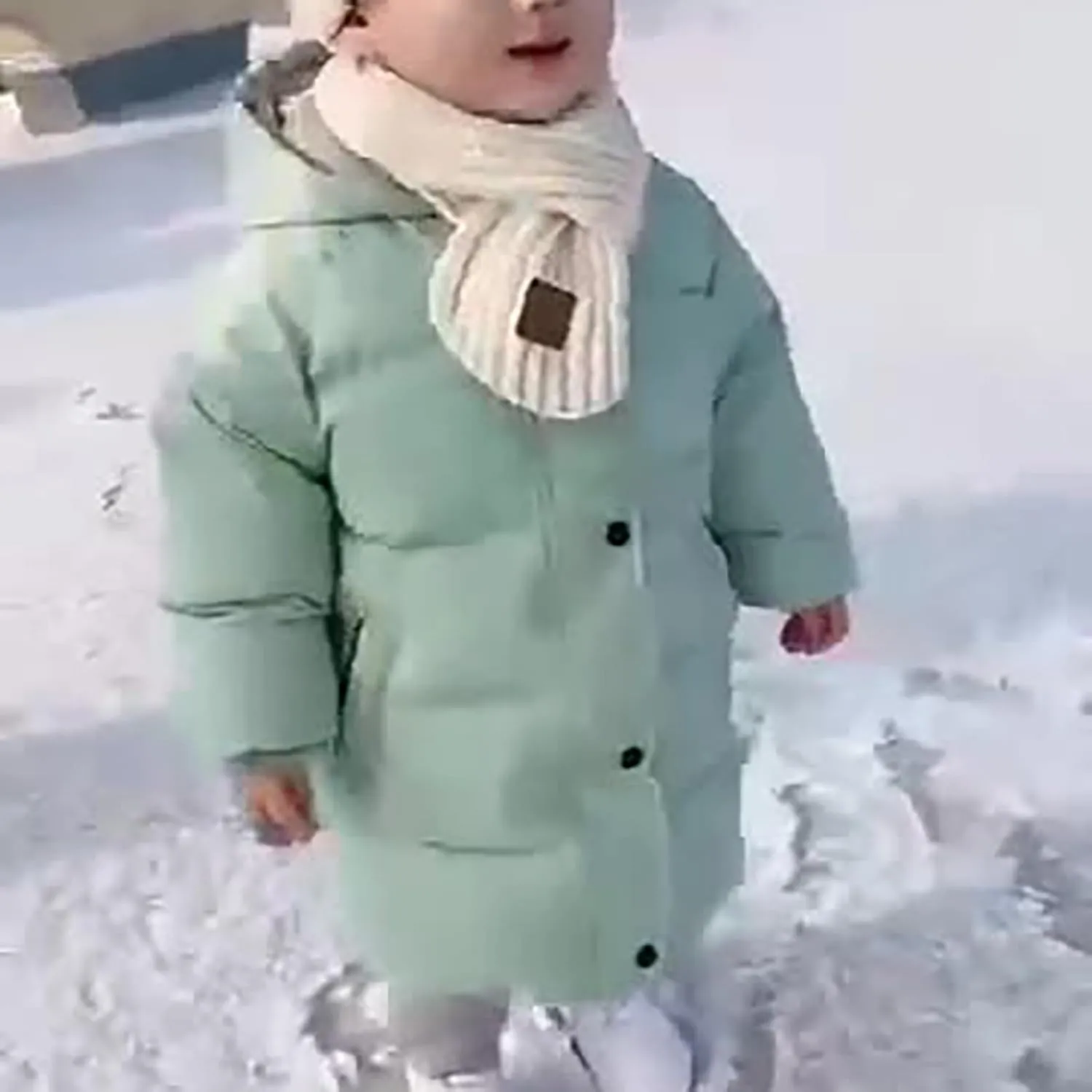Kids Girls Windpoof Coat Winter Clothes Children's Down Padded Jacket Long Cotton Jacket Baby Children's Padded Outwear