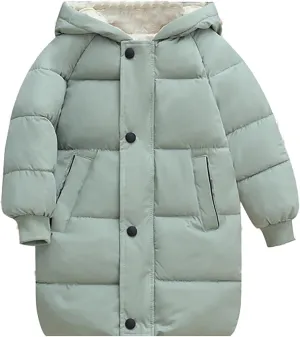 Kids Girls Windpoof Coat Winter Clothes Children's Down Padded Jacket Long Cotton Jacket Baby Children's Padded Outwear