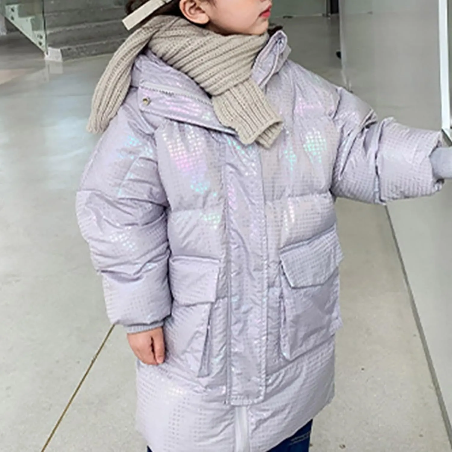 Kids Toddler Baby Girls Boys Winter Warm Thick Solid Cotton Long Sleeve Padded Jacket Coat Clothes Coat Girls