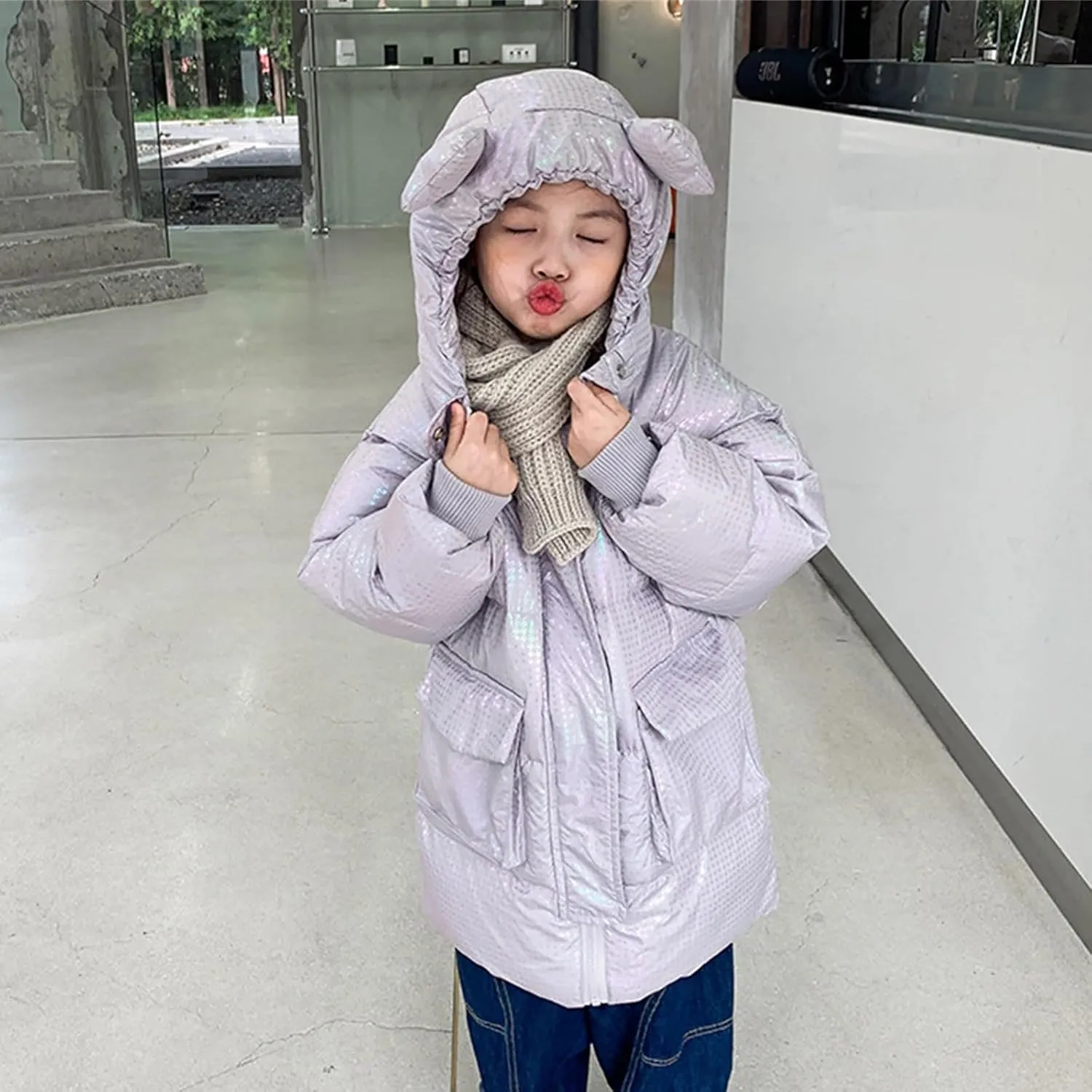 Kids Toddler Baby Girls Boys Winter Warm Thick Solid Cotton Long Sleeve Padded Jacket Coat Clothes Coat Girls
