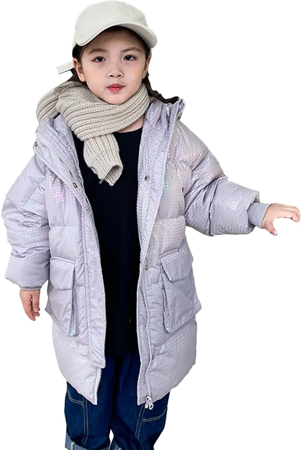 Kids Toddler Baby Girls Boys Winter Warm Thick Solid Cotton Long Sleeve Padded Jacket Coat Clothes Coat Girls