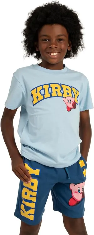Kirby Collegiate Style Short Sleeve Tee and Matching Lounge Shorts 2-Piece Set
