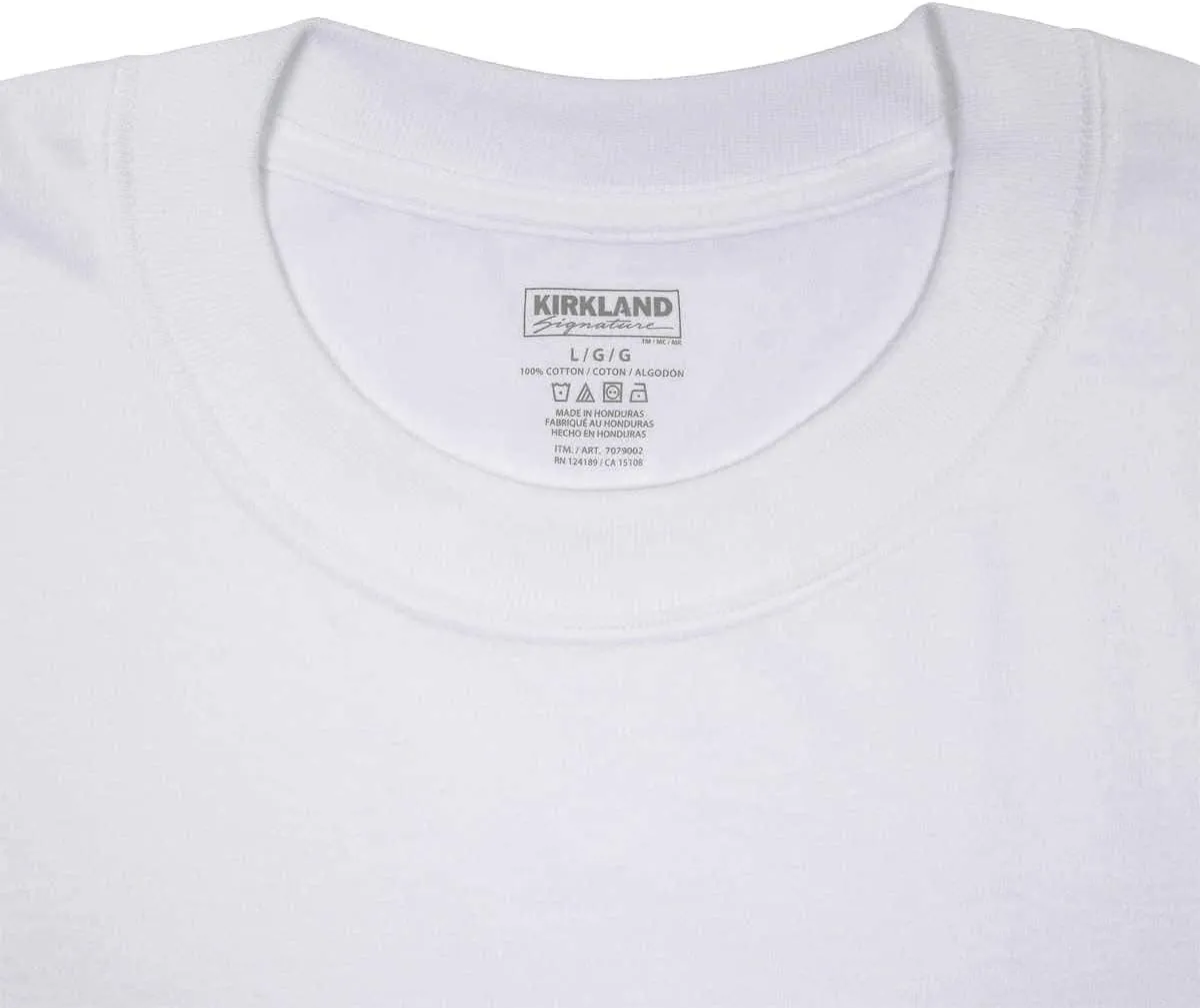 Kirkland Signature Men's Crew Neck Tee 100% Combed Heavyweight Cotton T-Shirts (Pack of 6)