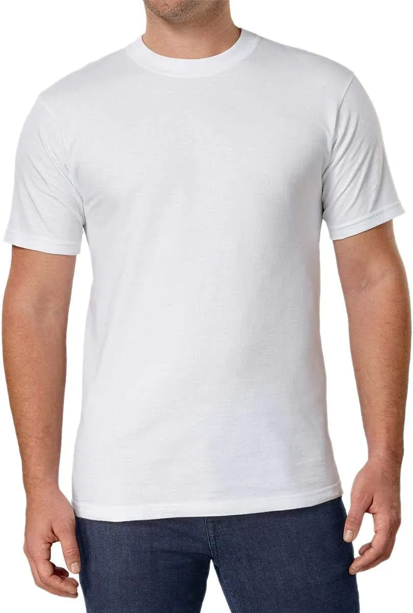 Kirkland Signature Men's Crew Neck Tee 100% Combed Heavyweight Cotton T-Shirts (Pack of 6)