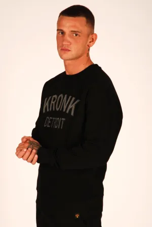 KRONK Detroit Applique Sweatshirt Loose Fit Black