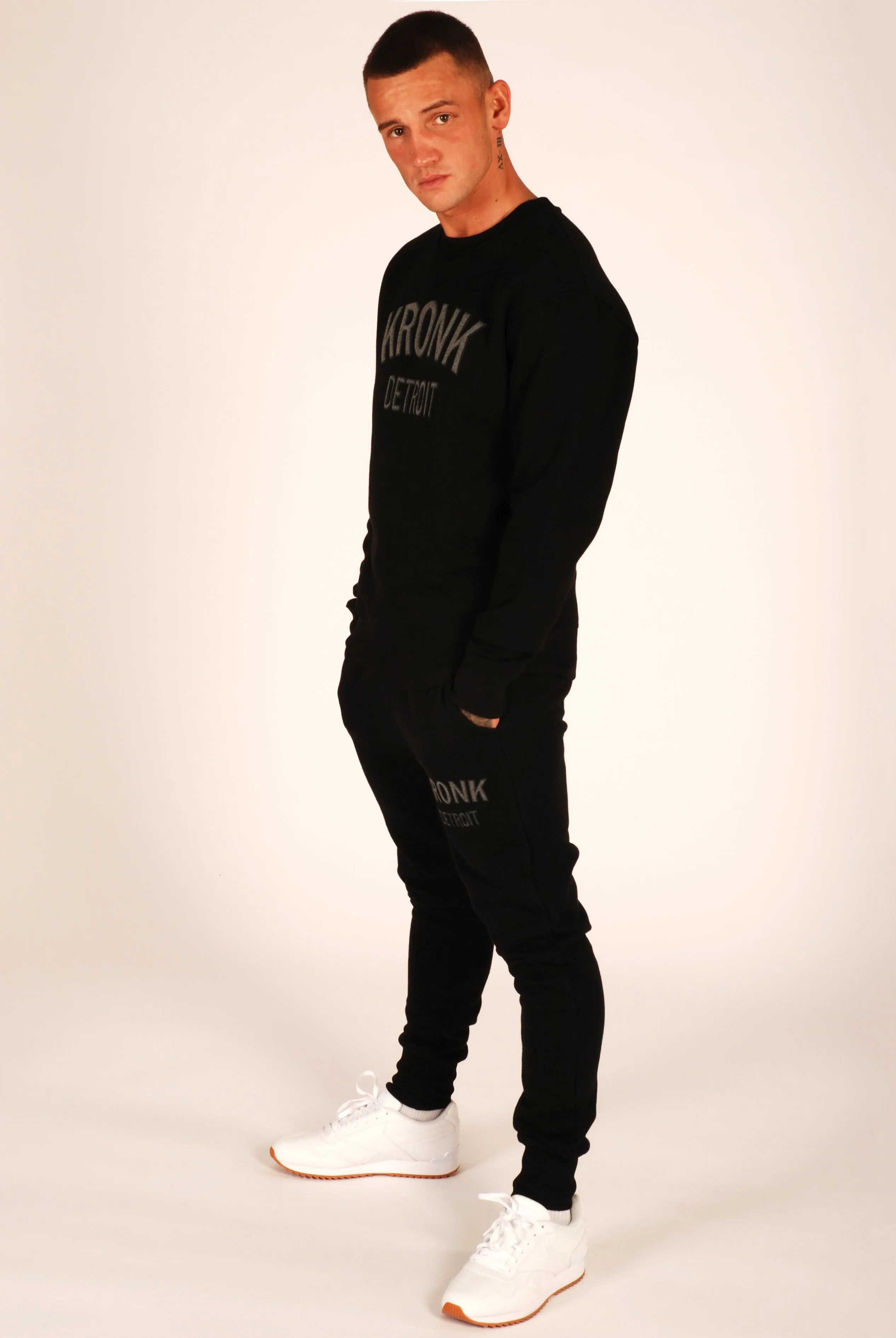 KRONK Detroit Applique Sweatshirt Loose Fit Black