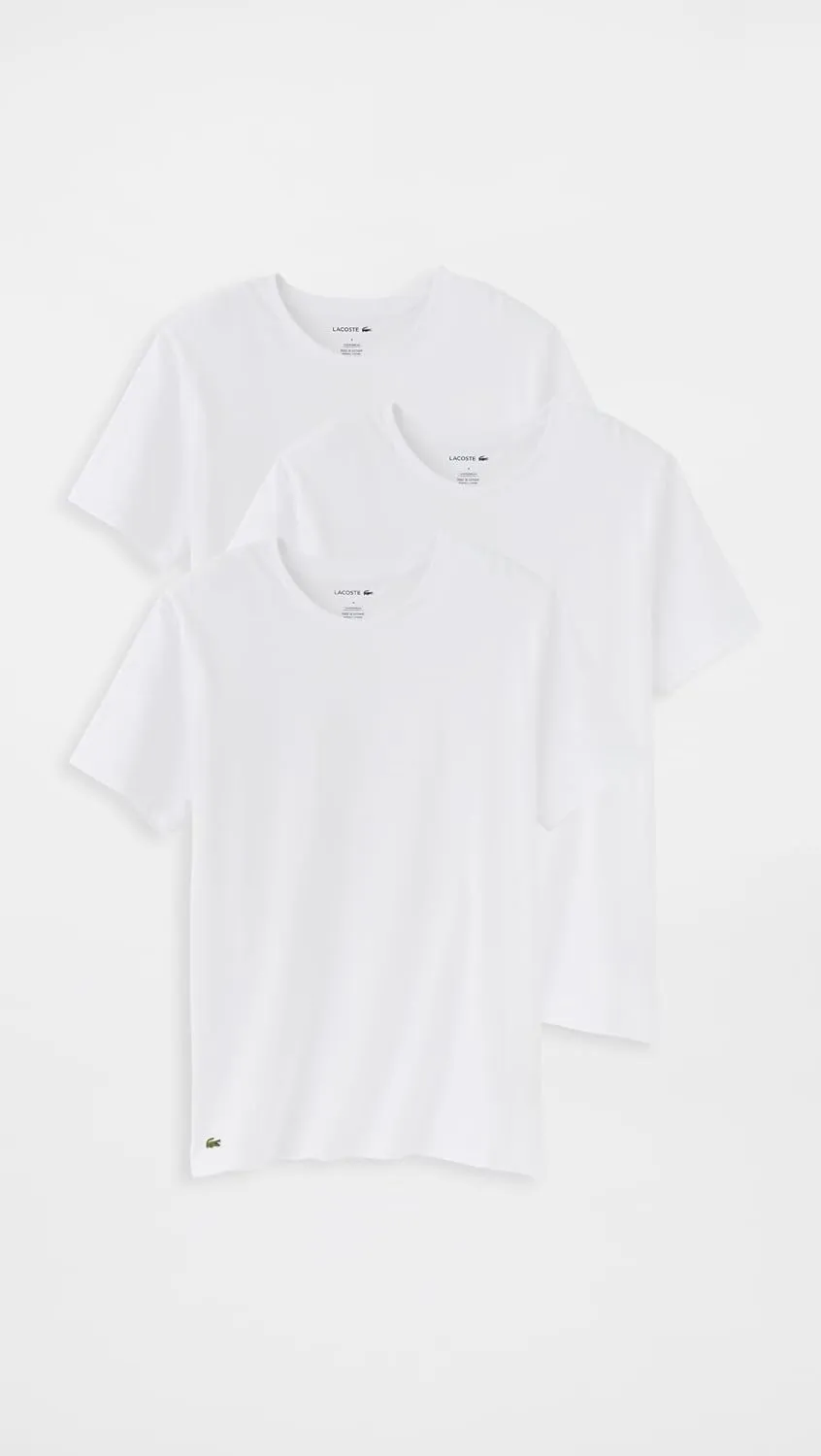 Lacoste Men's Cotton Undershirt Crew Tee 3 Pack