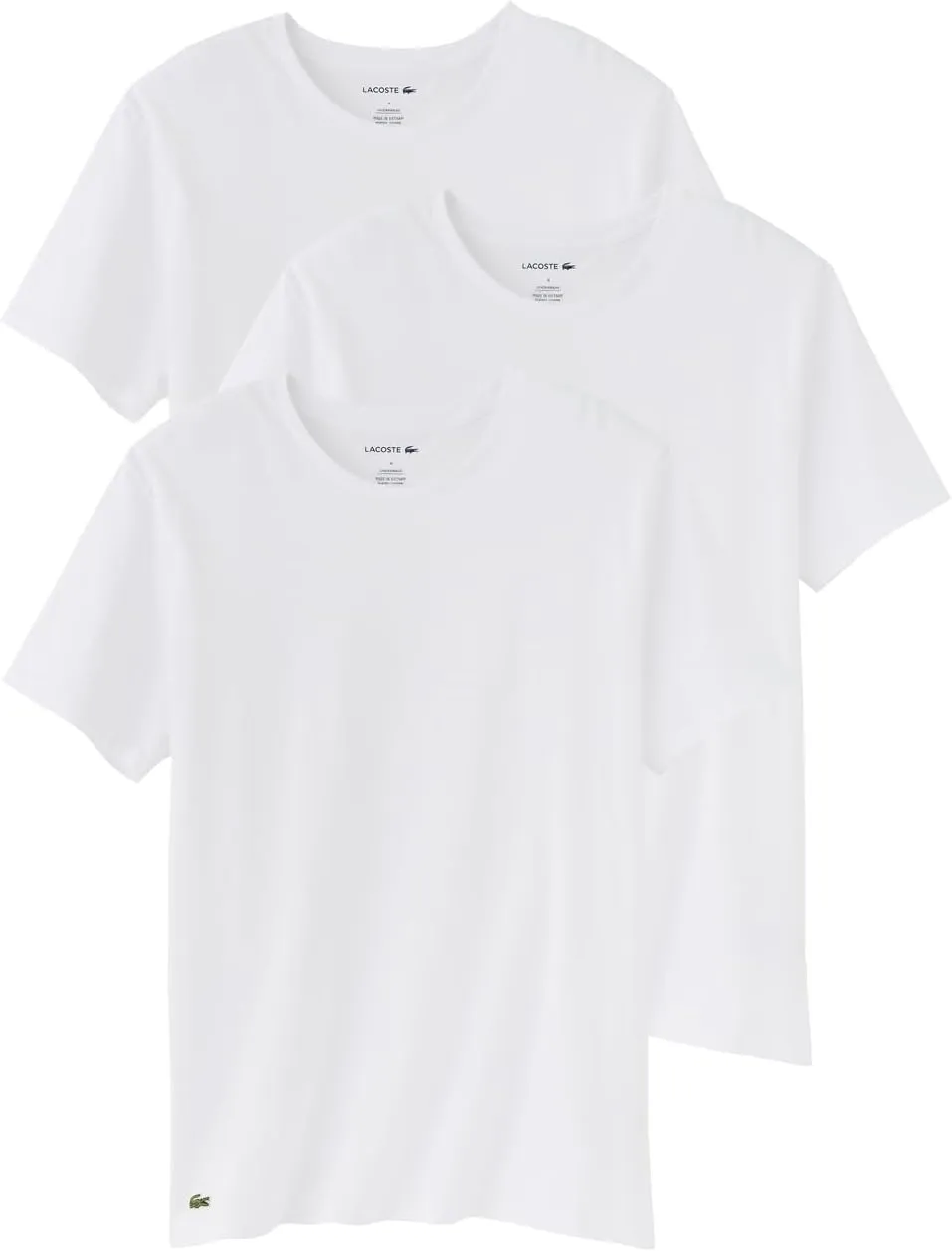 Lacoste Men's Cotton Undershirt Crew Tee 3 Pack