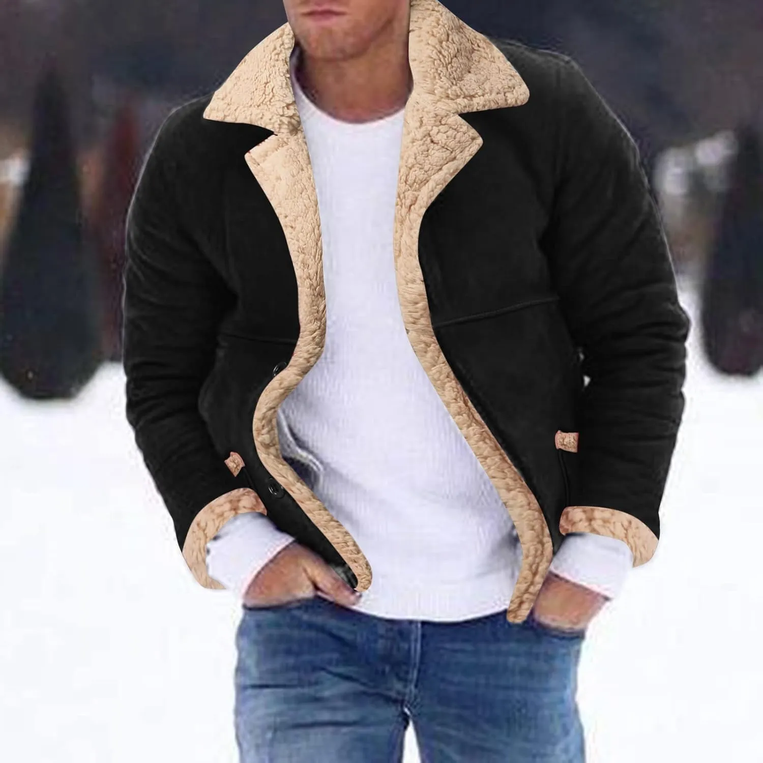 LCMTWX Coats for Men Cottonpadded Jacket Stand Collar Knitted Splice Sweater Coat Casual Men's Thicken Warm Winter Coat