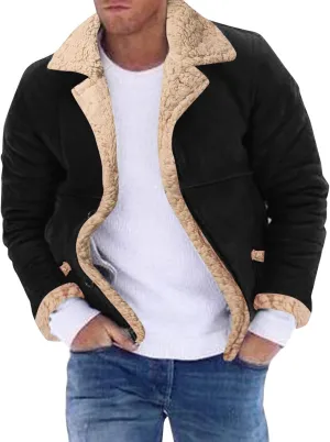 LCMTWX Coats for Men Cottonpadded Jacket Stand Collar Knitted Splice Sweater Coat Casual Men's Thicken Warm Winter Coat