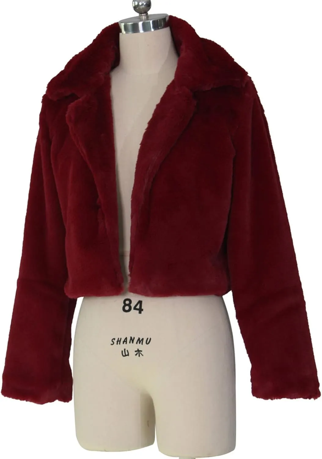 LCMTWX Winter Coats for Women Furry Women Long Jacket Faux Sleeve Short Warm Women's Coat Shaggy Coat Open Front White Faux
