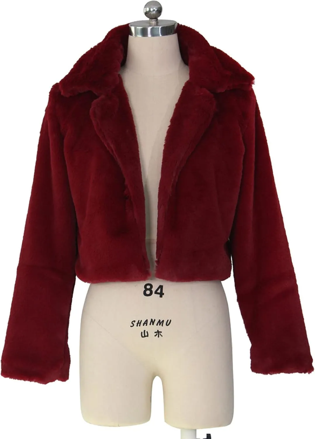 LCMTWX Winter Coats for Women Furry Women Long Jacket Faux Sleeve Short Warm Women's Coat Shaggy Coat Open Front White Faux