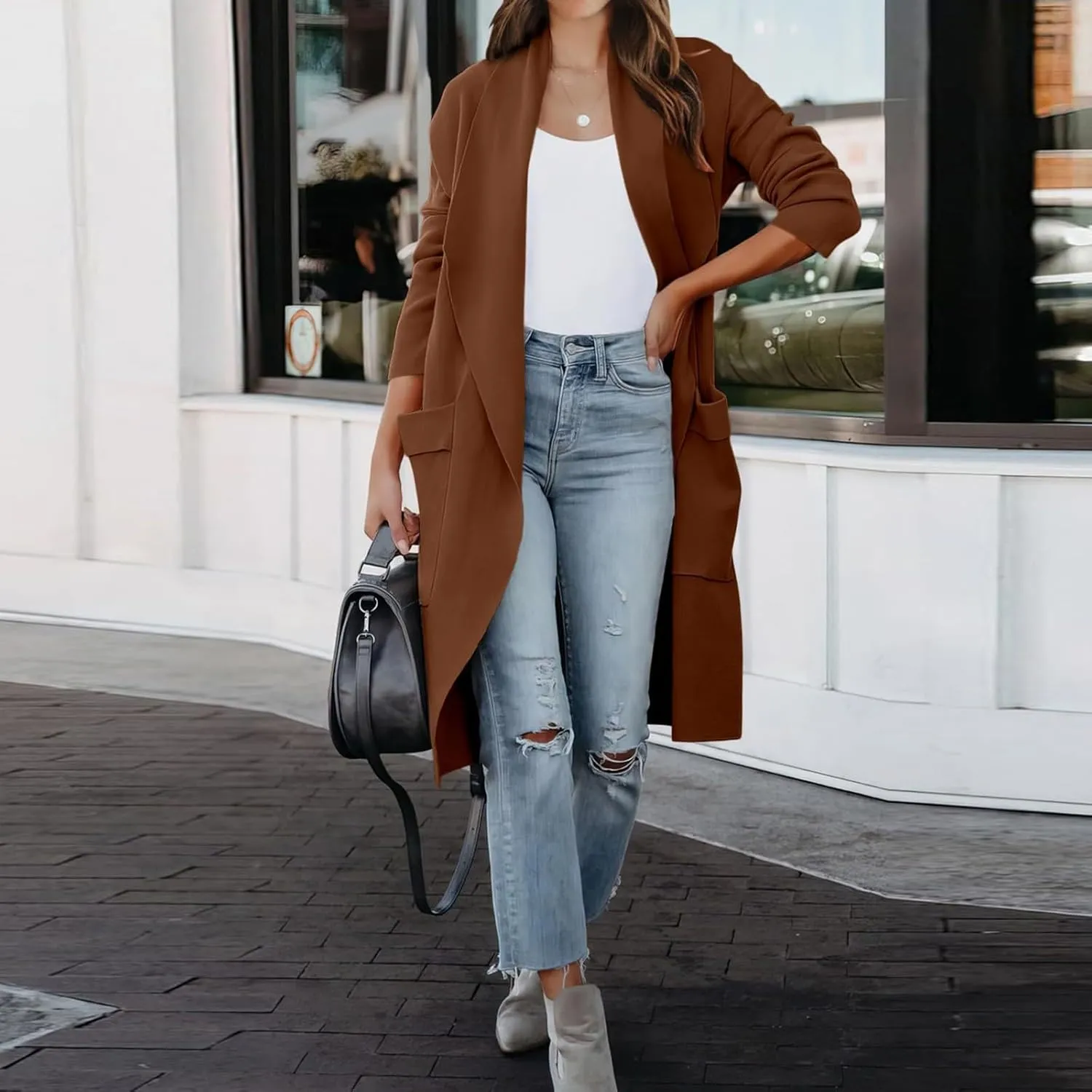 LCMTWX Women's 2023 Fashion Winter Coat Office Sleeveless Button Woolen Jacket Coat Winter Coat Women Womens Trench Coat