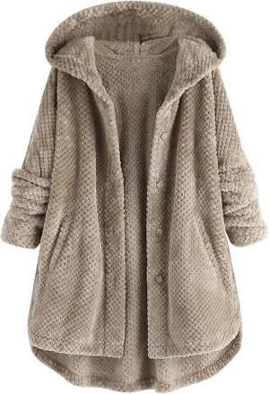 LCMTWX Womens 2023 Winter Fuzzy Fleece Jacket Fleece Sleeve Plus Size Women Women's Coat Solid Oversized Fuzzy Fleece