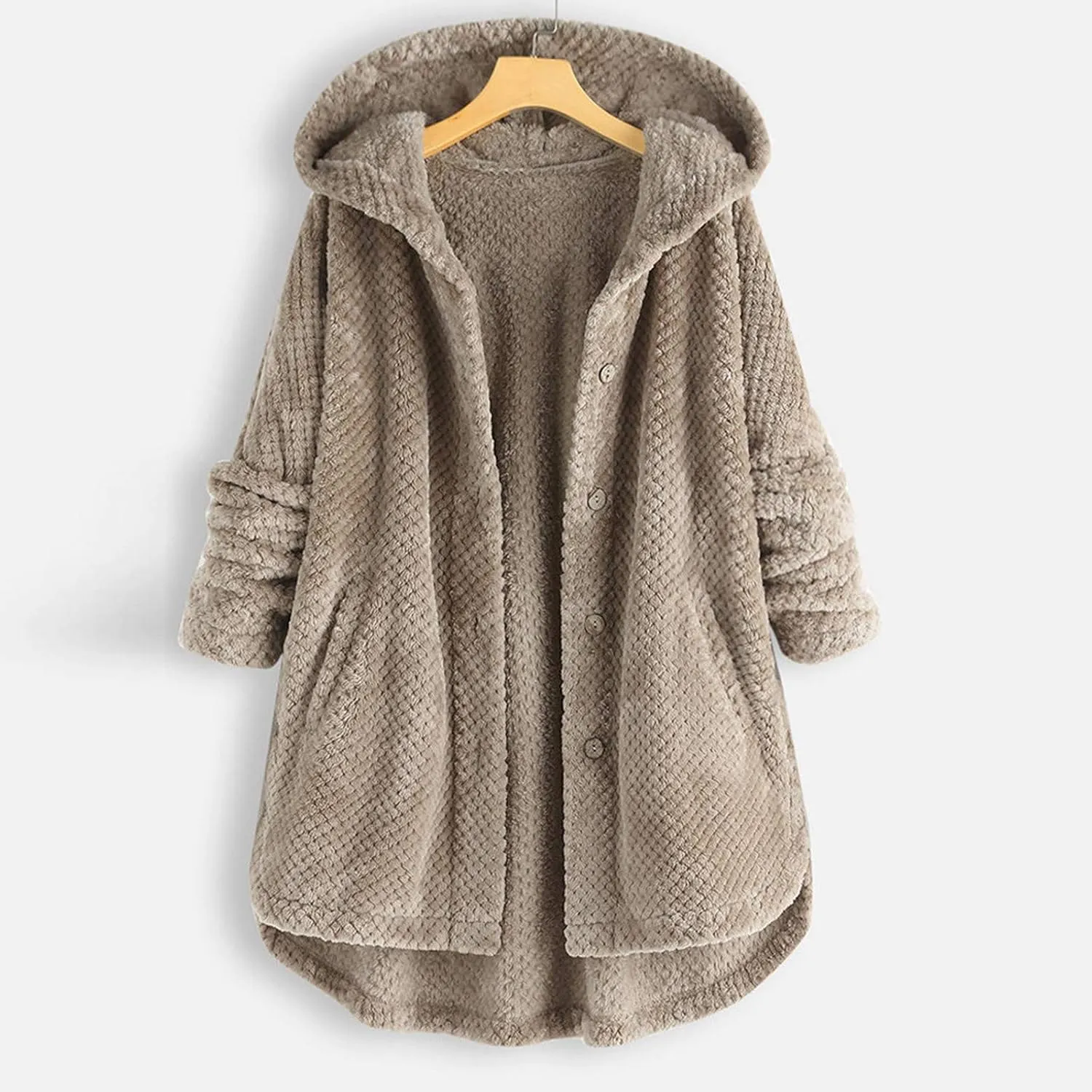 LCMTWX Womens 2023 Winter Fuzzy Fleece Jacket Fleece Sleeve Plus Size Women Women's Coat Solid Oversized Fuzzy Fleece
