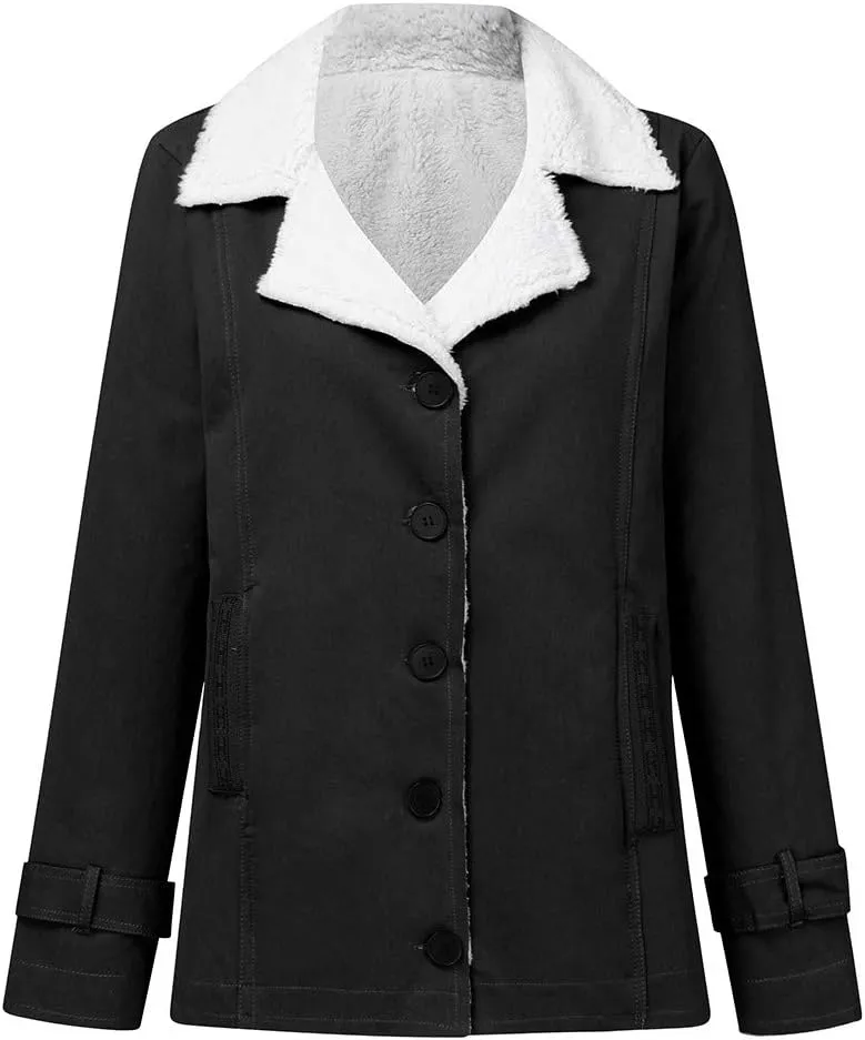 LCMTWX Women's Coats Basic Long Jacket Coat Single Breasted Long Sleeve Plus Size Outwear Coat Jacket with Coat for Women