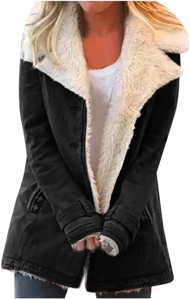 LCMTWX Women's Coats Basic Long Jacket Coat Single Breasted Long Sleeve Plus Size Outwear Coat Jacket with Coat for Women