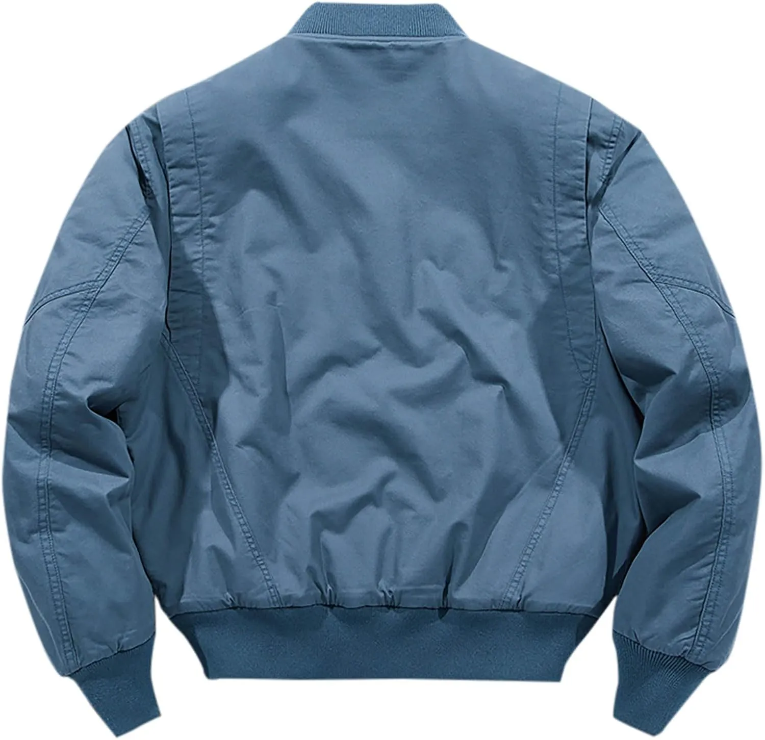 lcziwo Men's Bomber Jacket Winter Warm Zipper Coat Casual Fall Winter Fleece Military Jackets Cotton Padded Outwear