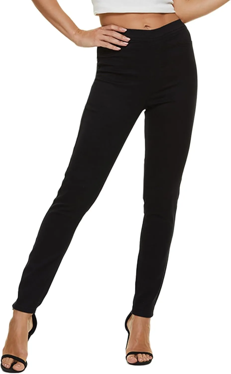 LICTZNEE Jeggings for Women High Waist, Stretchy Jeans Slim Fit Leg Pull on Jean with Pockets, Soft Breathable Cotton Blend