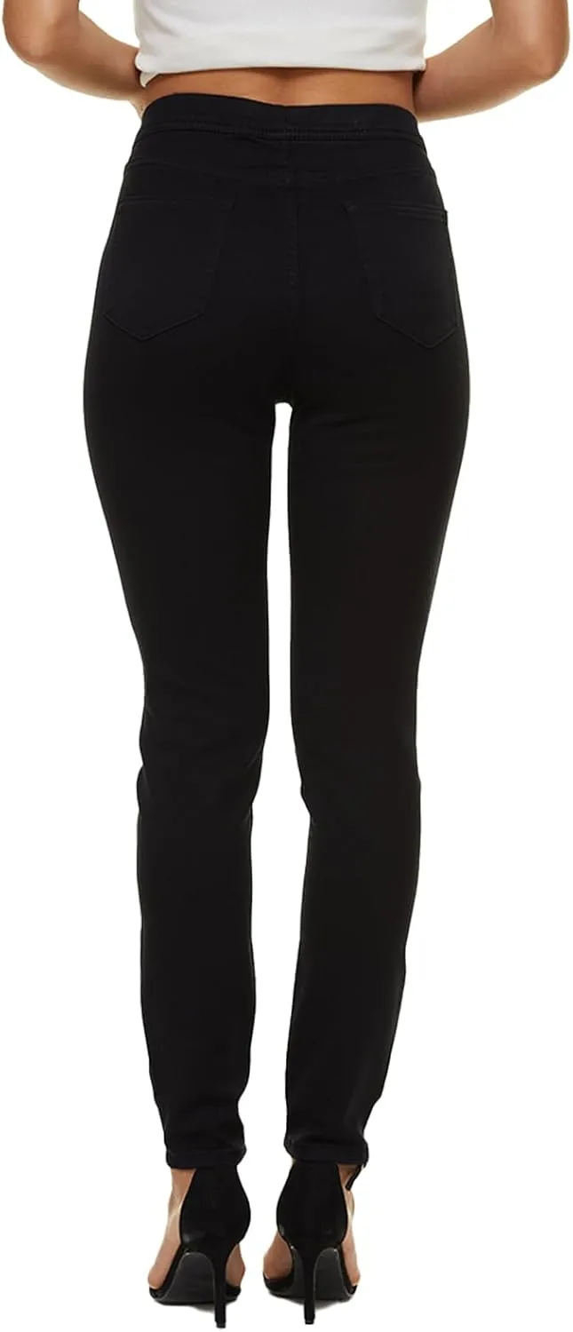 LICTZNEE Jeggings for Women High Waist, Stretchy Jeans Slim Fit Leg Pull on Jean with Pockets, Soft Breathable Cotton Blend