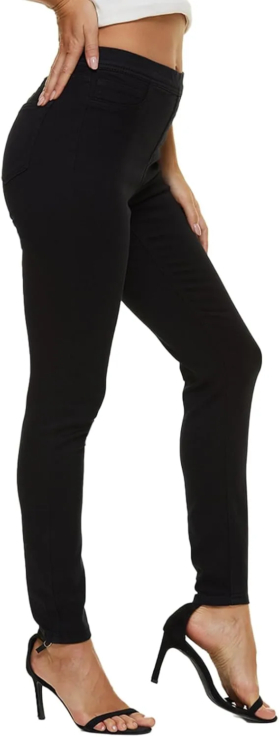 LICTZNEE Jeggings for Women High Waist, Stretchy Jeans Slim Fit Leg Pull on Jean with Pockets, Soft Breathable Cotton Blend