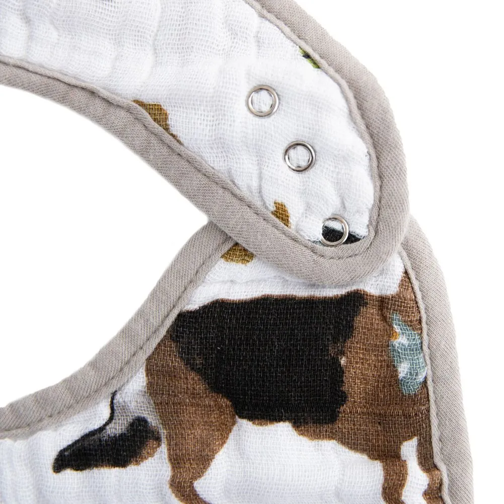 Little Unicorn 3-Pack Cotton Muslin Classic Bibs - Woof