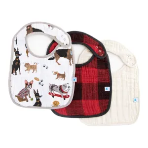 Little Unicorn 3-Pack Cotton Muslin Classic Bibs - Woof