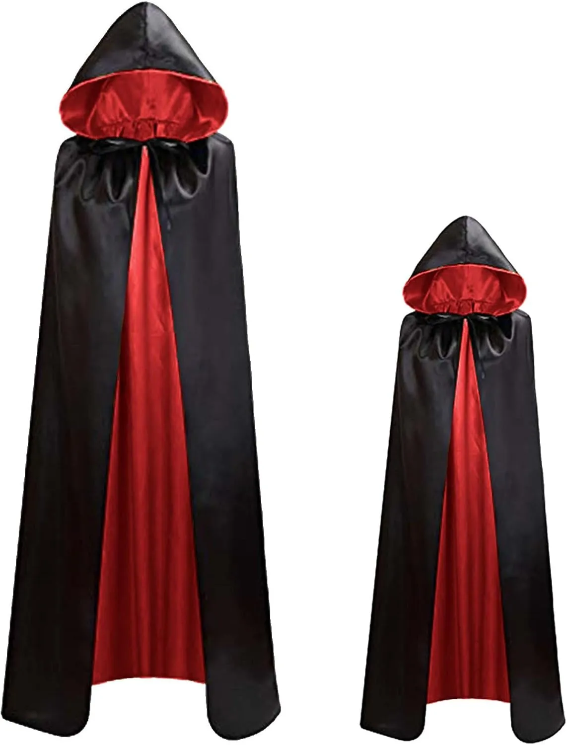 Lmdudan Adult Unisex Cloak Halloween Cape for Theme Party with Reversible Hooded Cape Vintage Robe Medieval Cosplay Costume