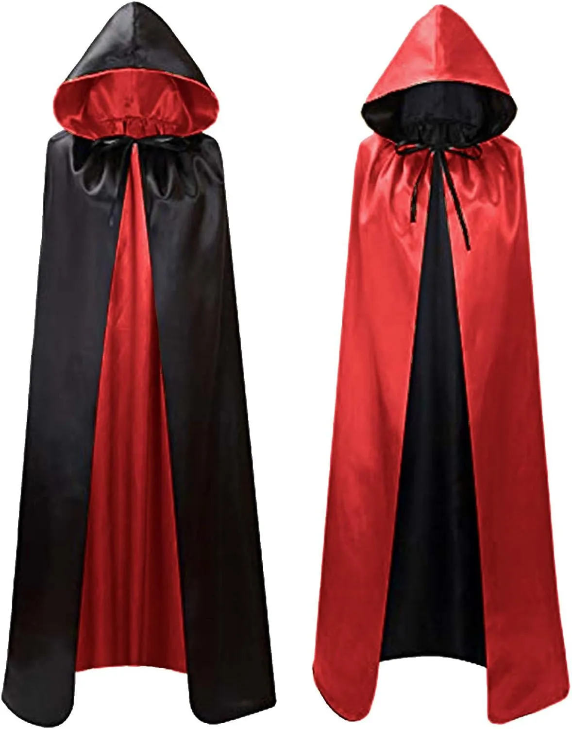 Lmdudan Adult Unisex Cloak Halloween Cape for Theme Party with Reversible Hooded Cape Vintage Robe Medieval Cosplay Costume