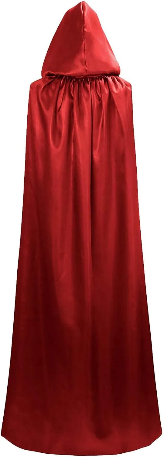 Lmdudan Adult Unisex Cloak Halloween Cape for Theme Party with Reversible Hooded Cape Vintage Robe Medieval Cosplay Costume